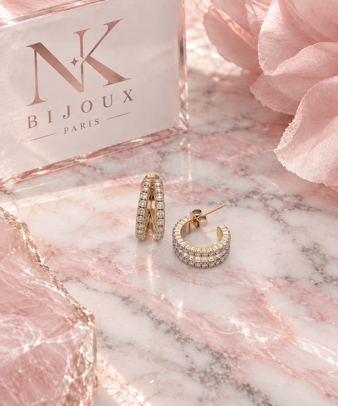 Boucles d’oreilles NK strass