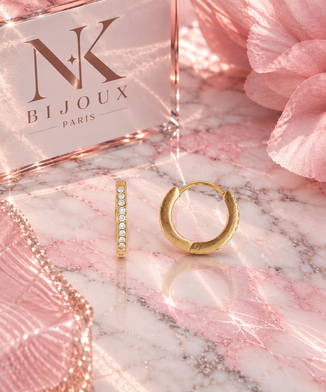Boucles d’oreilles créole strass