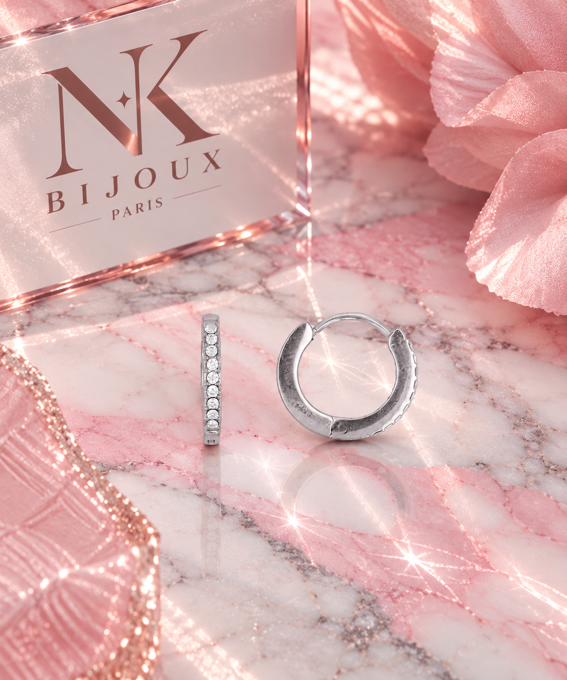 Boucles d’oreilles créole strass