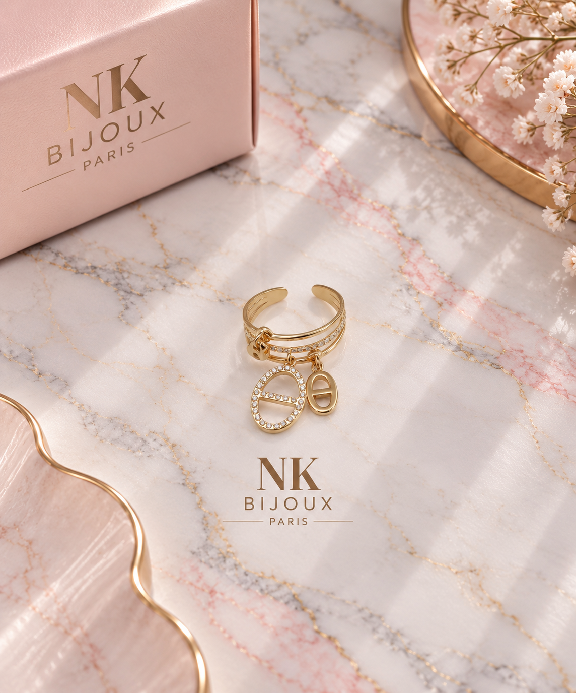 Bague ajustable Breloques